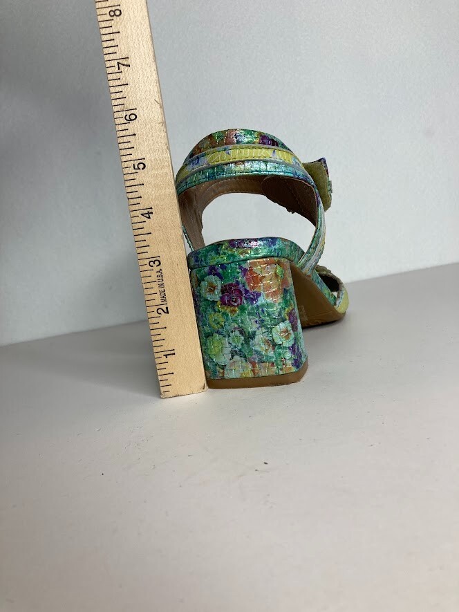 L'Artiste by Spring Step Vogeush Floral Heeled Sandal Sz 9 (40) 3" heel New