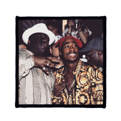 Quadratischer bedruckter Aufnäher - Biggie Tupac Friend 4 Life Aufnäher Abzeichen in 3 Größen