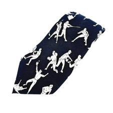 Nicole Miller Tie VTG 1994 Baseball Game Day Collection 100 Silk Hand Sewn Blue