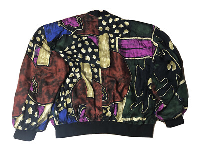 Vintage Y2K 90's Goouch Bomber Jacket Size M Abstract Print