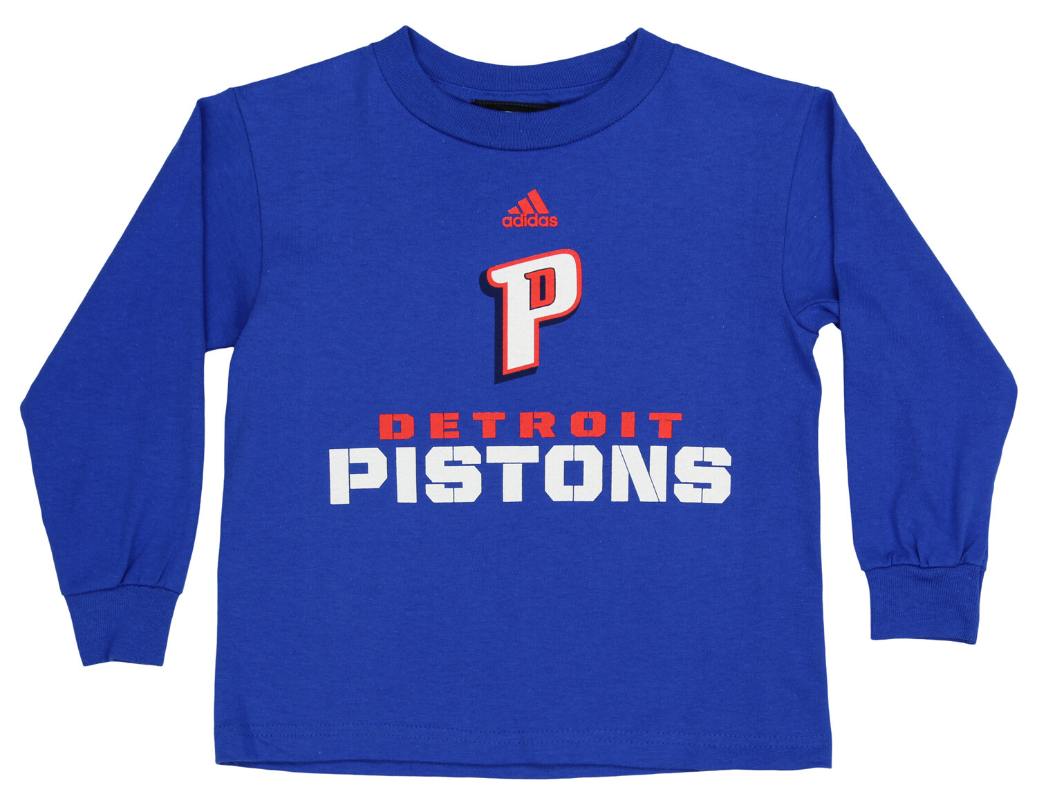 Футболка Adidas NBA Toddlers Detroit Pistons с длинным рукавом прямого кроя, синяя