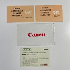 VTG Canon Camera Red Logo Plastic Bag And Authorized Service Cards Materials