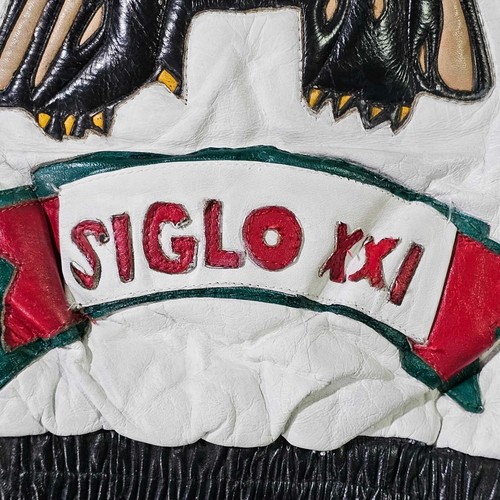 Mexico Vintage 90s Custom Leather Biker Eagle Jacket - Siglo XXI - Very Rare - Picture 8 of 11
