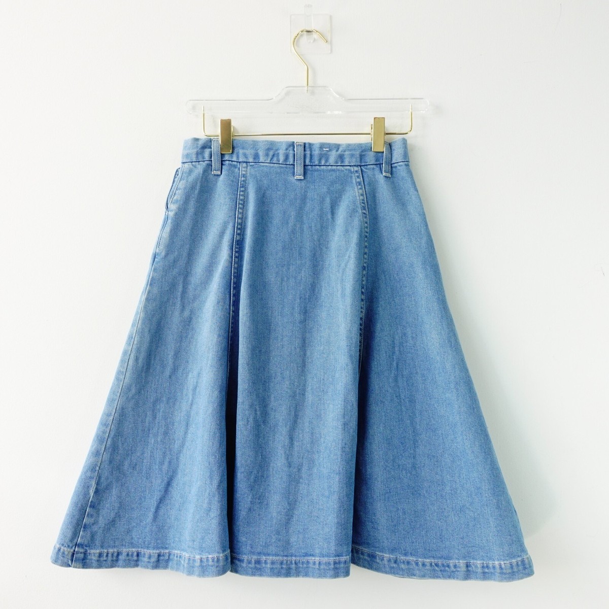 LEVIS Made And Crafted Petal Skirt XS Light Blue Denim Flare