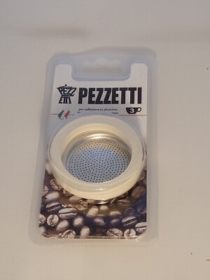 Pezzetti Italexpress Moka Express 3 Tassen Filter + 3 Gummidichtungen Set