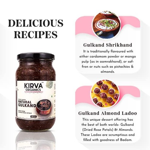 Kirva Organics Suncooked Natural Gulkand | Damask Rose Petals & Mishri - 250gm ( - Picture 4 of 7