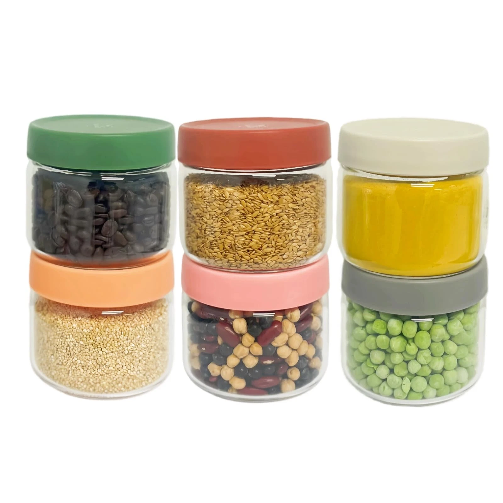 Premium 10oz Borosilicate Glass Jars with Airtight Lids (6 Pack) – Freezer to...