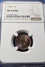 A 1902 INDIAN HEAD CENT NGC MS64 RB