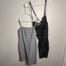 Strappy Club Dress Lot Black Sparkles Gray Plaid, Medium Large