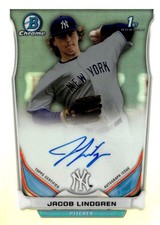 2014 Bowman Draft #BCA-JL Jacob Lindgren Chrome Draft Pick Autographs Refractors