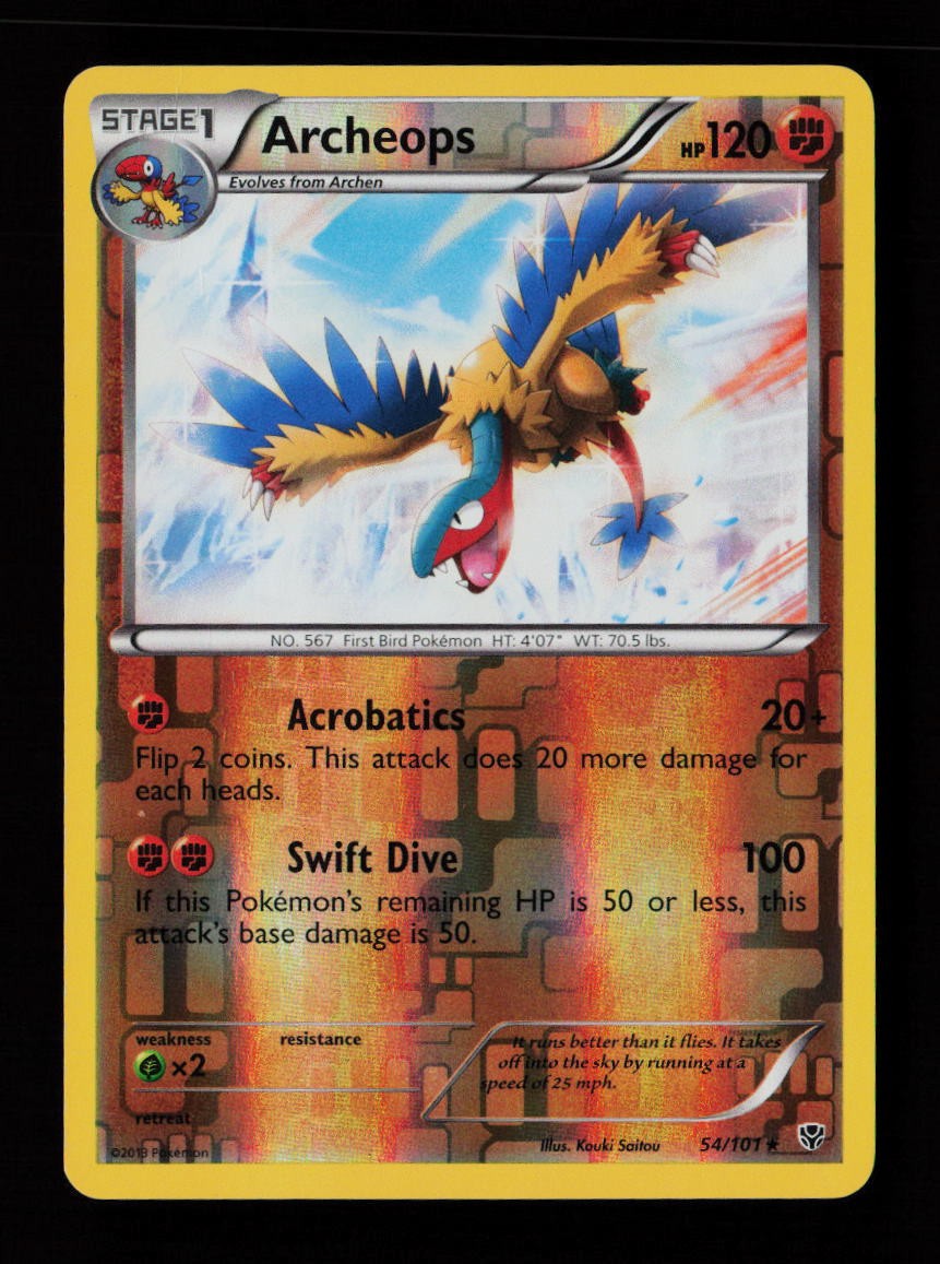 Archeops 54/101 Holo Rare Plasma Blast Pokemon Cards
