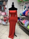 Size Small Red Long Sleeve Prom Homecoming Mom of Bride Evening Gown Dress NWT — photo 1