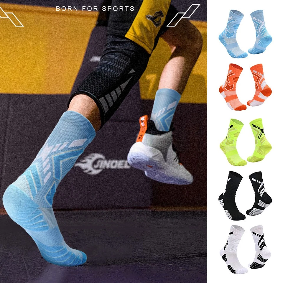 1/3 Pairs Athletic Cushioned Crew Socks, Athletic Running Socks Wicking Non-Slip - Image 2 of 4