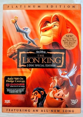 The Lion King 2 Disc Special Edition.  Platinum Edition.  Brand New In Plastic.