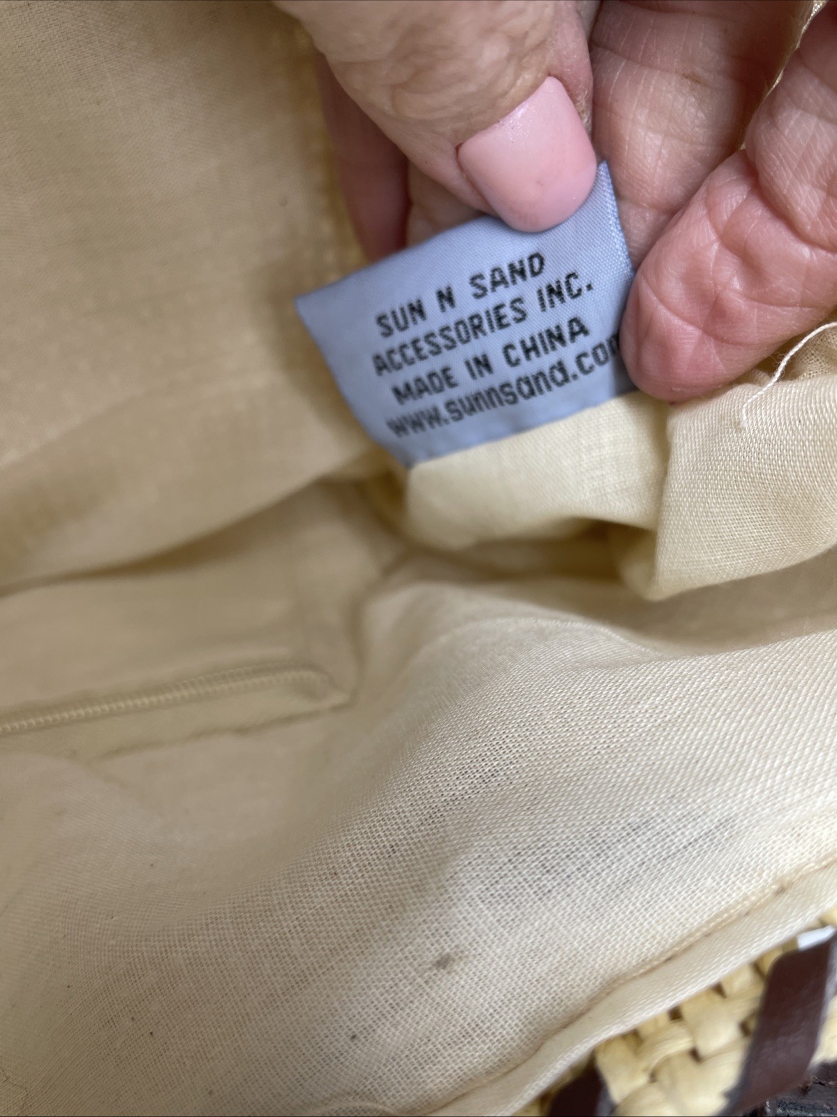 Sun N Sand Beach Tote With Wallet Straw Basket Weave Snap Bag 14” By 11” READ