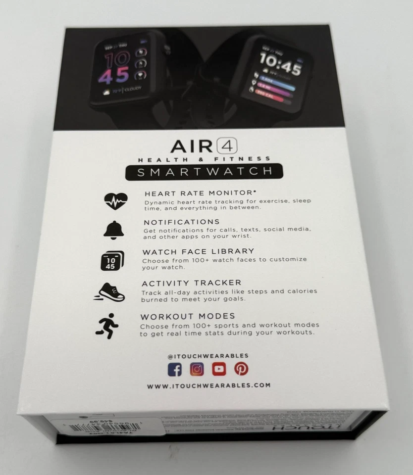 iTouch Air 4 Smartwatch - Black - Image 2 of 4