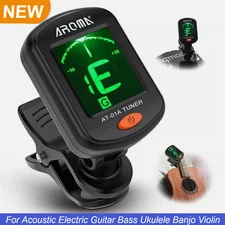 LCD Clip On Chromatic Tuner Acoustic Electric Guitar Bass Ukulele Banjo Violin