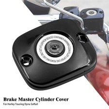 Black Front Brake Master Cylinder Cover For Harley Dyna 06-2017 Softail 06-2014