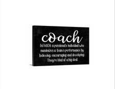 Coach Definition Sign | Coach Quote Wall Art | Sports Team Coach Decor
