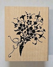 Flower Bouquet Design - Wood Mounted Rubber Craft Stamp - Inkadinkado