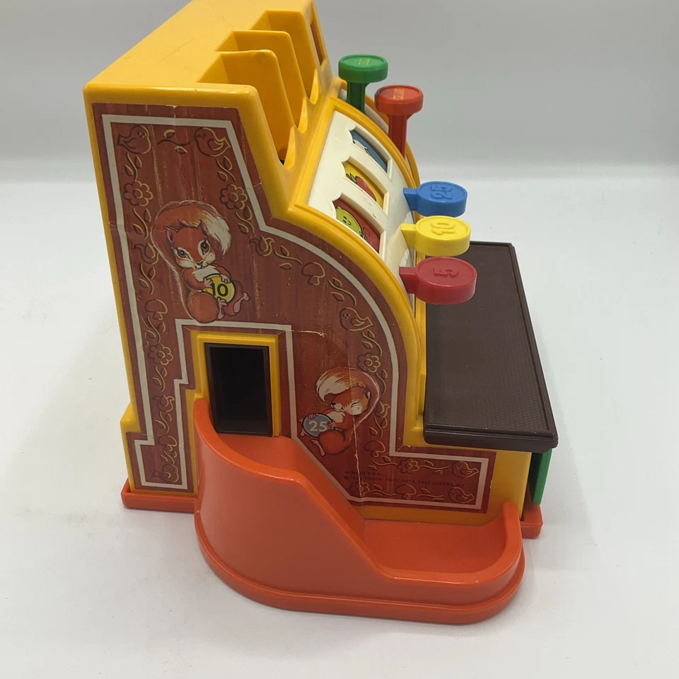 Caja registradora vintage FISHER PRICE con monedas, campana no funciona etiqueta rasgada Foto 4 de 4