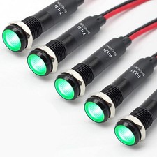 5 Pieces 8mm 5/16 LED Indicator Light 12V 24V Metal Indicator Light Aluminum