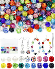 200PCS Rhinestone Beads for Jewelry Making, 15 Colors round Sparkle Crystal Cla