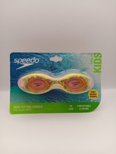 Speedo Best Fitting Goggle Ages 3-6 Yellow Pink w/ Hearts