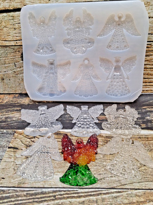 6 IN 1 MOLD Handmade Angel Ornament Set Silicone Mold for Resin