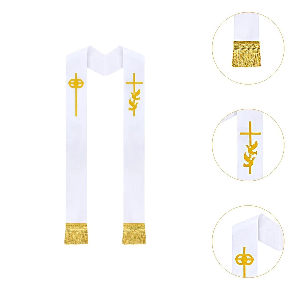 Stola Da Sacerdote Per Uomo E Donna, Stola Da Clero Ricamata Per Articoli Per - Immagine 2 di 4