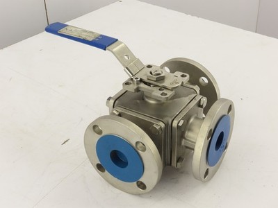 Avco 7100 Series 3Way Full Port Class150 2''DN50Flanged Diverter Ball Valve 316SS