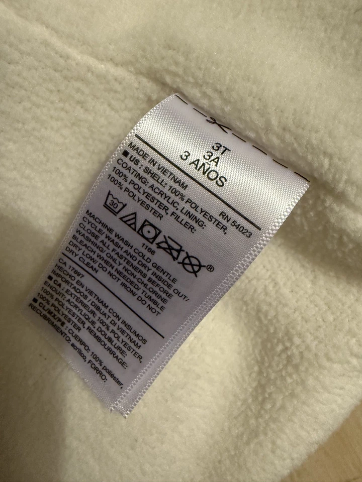 CHALECO ACOLCHADO ANTIGUO AZUL MARINO Niñas 3T Libre de Escarcha ~ Cremallera Forrado de Vellón Blanco/Plateado Estrellas Foto 4 de 4