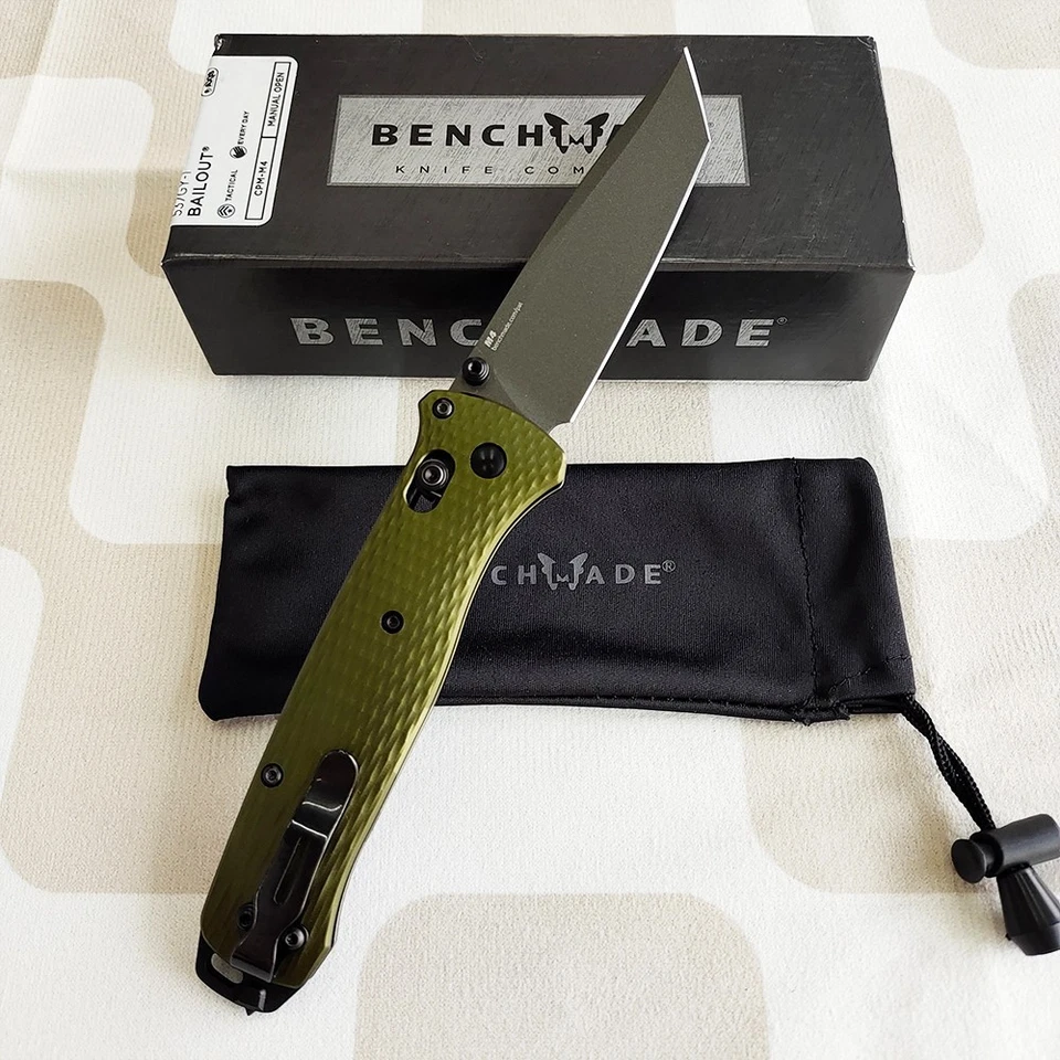 Navaja de Bolsillo Benchmade 537GY-1 Rescate Woodland Verde Aluminio CPM-M4 Hoja NUEVA Foto 2 de 4