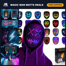 LED Light-Up Mask with Gesture Control - Fun Gift for Men  Boys, Cool Toys