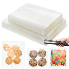 200 Pcs Heat Seal Cookie Bags Matte Frosted Cellophane Flat Edge Cookie Bags ...