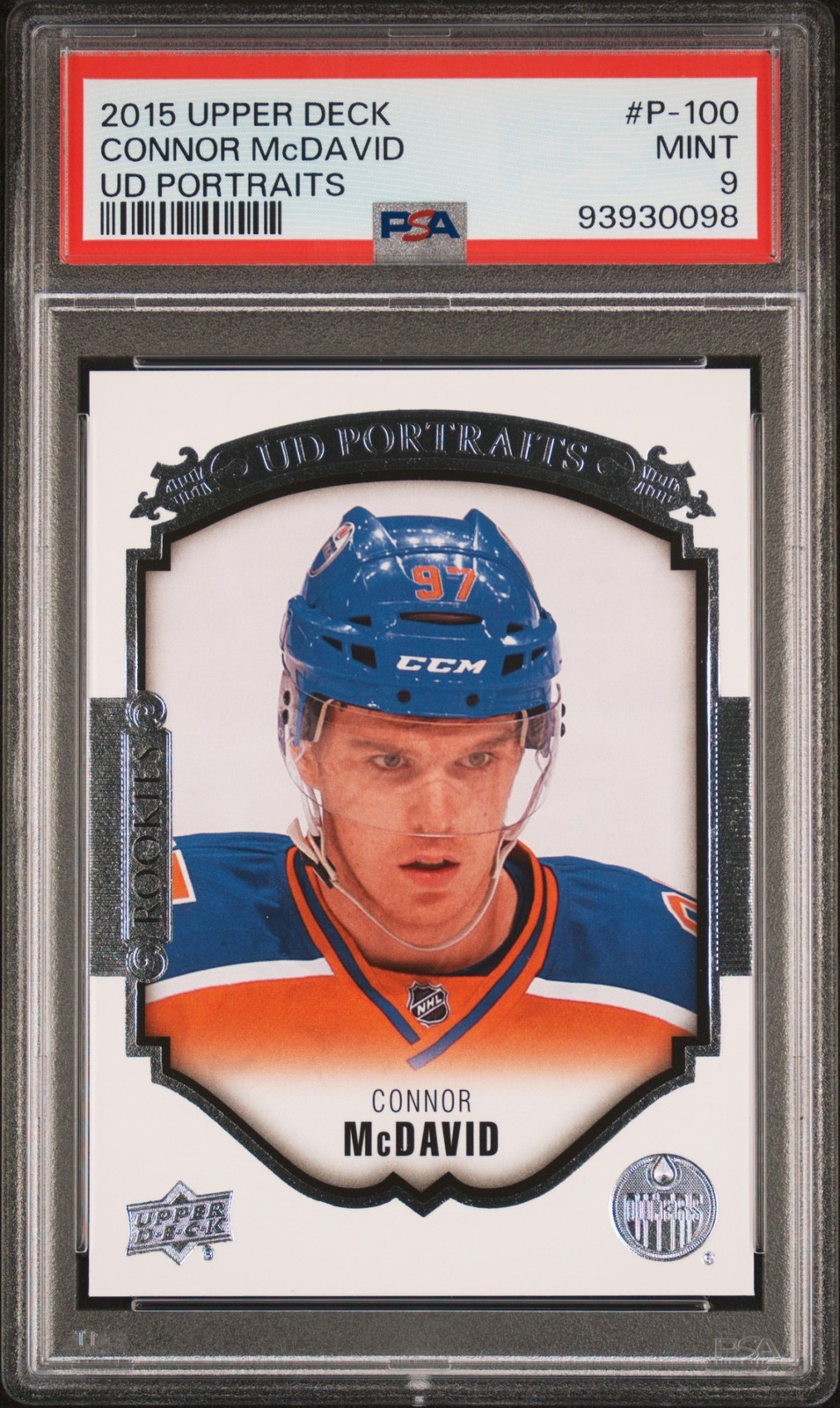 2015 Upper Deck Connor McDavid UD Portraits #P-100 RC Oilers PSA 9