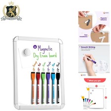 Durable 8.5'' x 11'' Whiteboard with 6 Colorful Magnetic Markers - Ideal for All