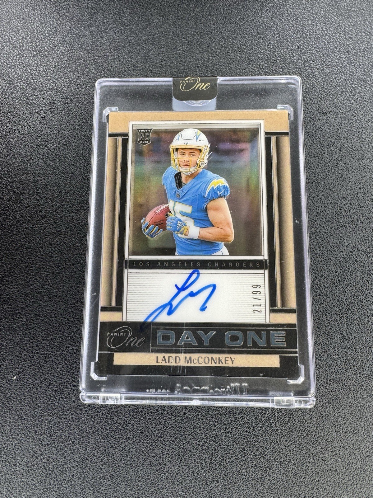 2024 Panini One Football #135 Ladd McConkey Day One Autograph #/99