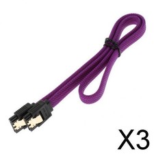 Image of 3x 20INCH SATA III Cables 7pin 6Gb/s High Serial ATA HDD Data Cords
