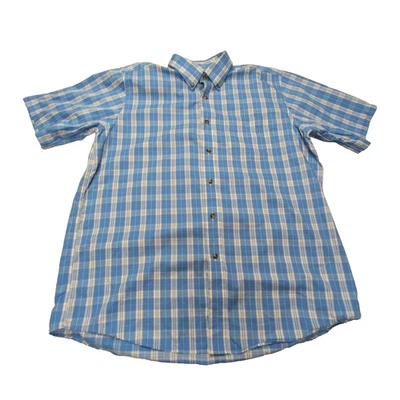 Chemise L.L. Bean bleue à carreaux manches courtes taille L #108e - Photo 1/4