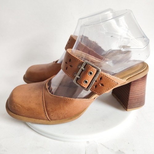 Tommy Hilfiger Mules 6.5 Mary Jane Y2k 90s Leather Block Heels Buckle Square Toe by Tommy Hilfiger, $45 - Photo 4