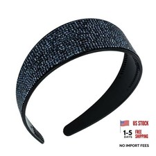 Rhinestone Glitter Crystal Headbands - Bling Jeweled Stylish Hair Navy Blue