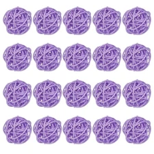 20 Pack Wicker Rattan Balls 1.2in for DIY Craft  Light Purple