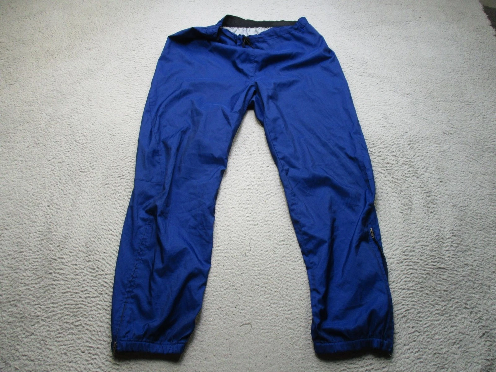 Patagonia Rain Pants Mens L Blue Nylon Lightweight Elastic Waist Zip Cuffs
