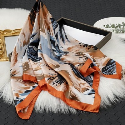 70x70cm Quadrat Schal Damen Blumenmuster Halstuch Halstuch leicht weich