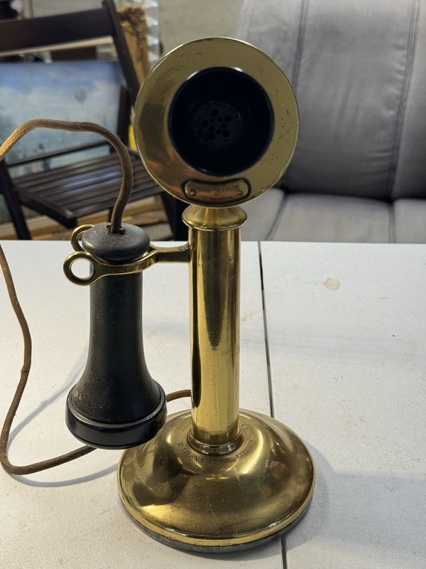 Vintage Early 1900’s Brass Western Electric Candlestick Phone