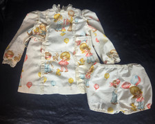 Vintage Handmade Birthday Outfit 2 Piece Toddler 2T Ruffles, Balloons Party