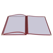 WeChef 30PC Restaurant 8.5x14 Menu Cover Trifold 6 View 3 Page Book Burgundy