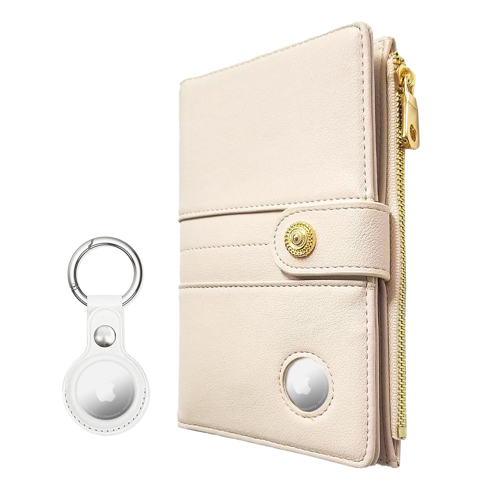 Airtag Passport Holder for Women with RFID Blocking and AirTag Slot-image