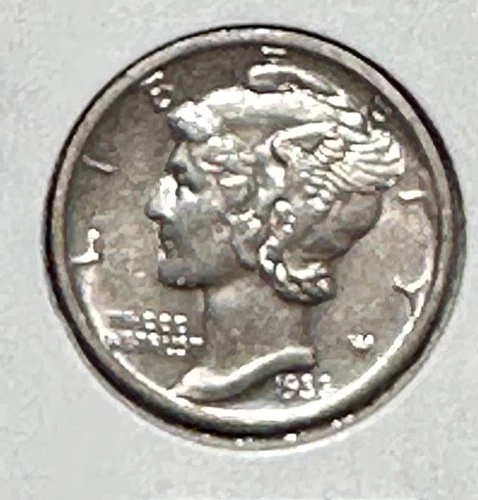 1938D US Mercury SILVER Dime "DENVER" Choice AU Details! Old US Coin!